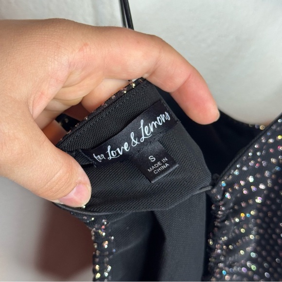 FOR LOVE & LEMONS X VS All That Glitters Black Cropped Tank Top - Picture 9 of 9